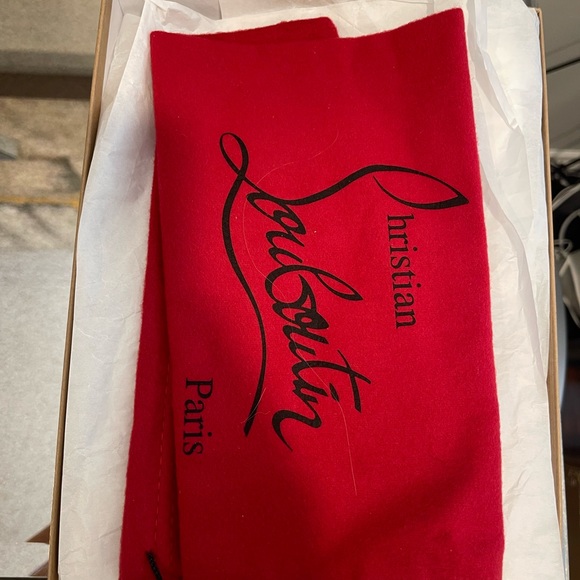 Christian Louboutin Blue White Clare Nodo Striped Side Bow Slingback Heels Pumps - Picture 4 of 6